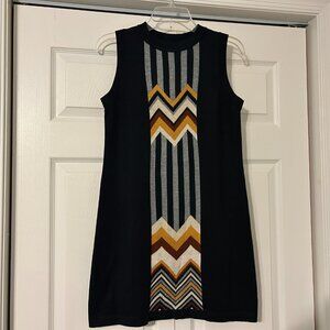 MISSONI for Target Sz XS Black with Chevron Zig Zag Knit Shift Dress